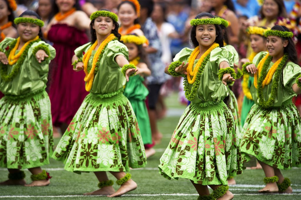 Hula dancers performing in Hawaii
